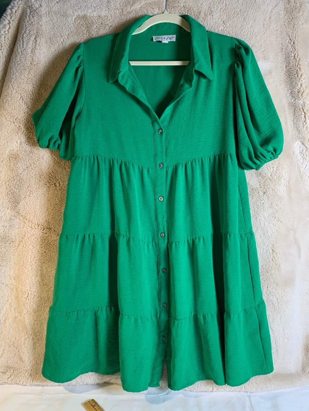 She-sky green button up dress or top sz Medium